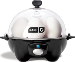 Rapid Egg Cooker: 6 Egg Capacity Electric Egg Cooker for Hard Boiled Eggs, Poached Eggs, Scrambled Eggs, or Omelets with Auto Shut off Feature - Black (DEC005BK)