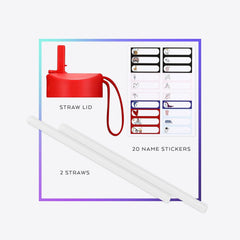 10 Oz Kids Insulated Water Bottle | Vacuum Insulated Kids Water Bottle with Leakproof Straw Lid & 20 Name Stickers - BPA Free (Dino Mates)