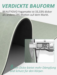 Yoga Mat with Strap, 1/3 Inch Extra Thick Yoga Mat Double-Sided Non Slip, Professional TPE Yoga Mats for Women Men, Workout Mat for Yoga, Pilates and Floor Exercises